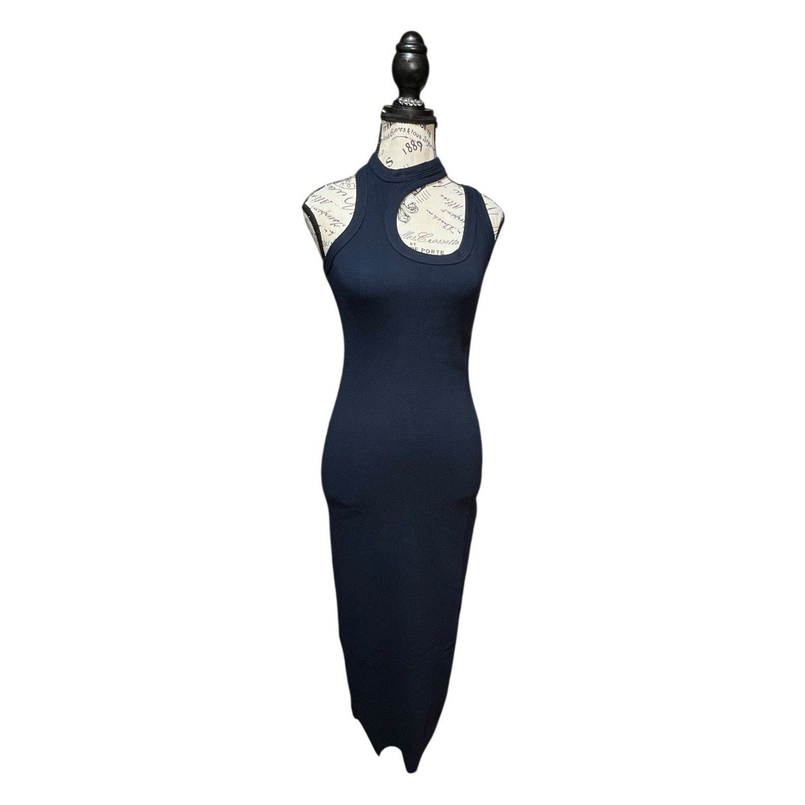 Cotton Citizen Verona Cut Out Dress Navy Blue Size M New