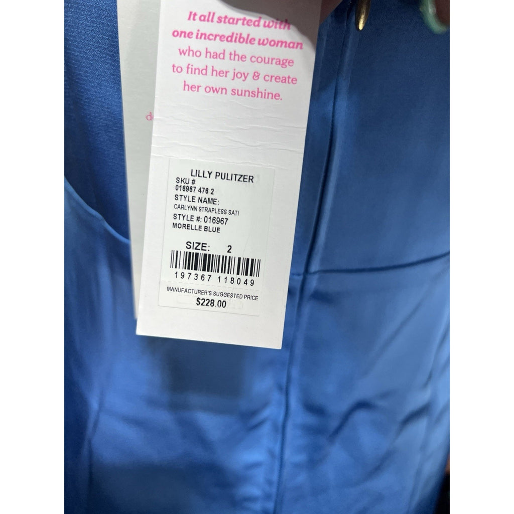 Lily Pulitzer Blue Satin Dress New With Tags $228 MSRP
