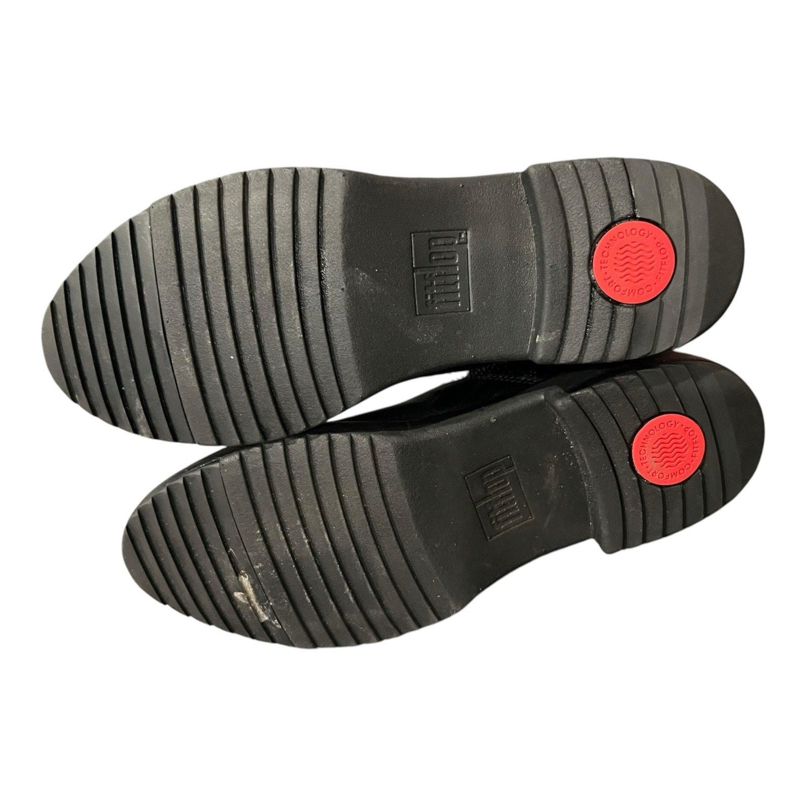 FitFlop Nissie Mixte ankle boots featuring black leather with a textured knit 8