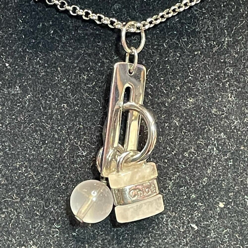Chloe repose Quarts and Silver Tone Chain Necklace on 18 in chain with COA