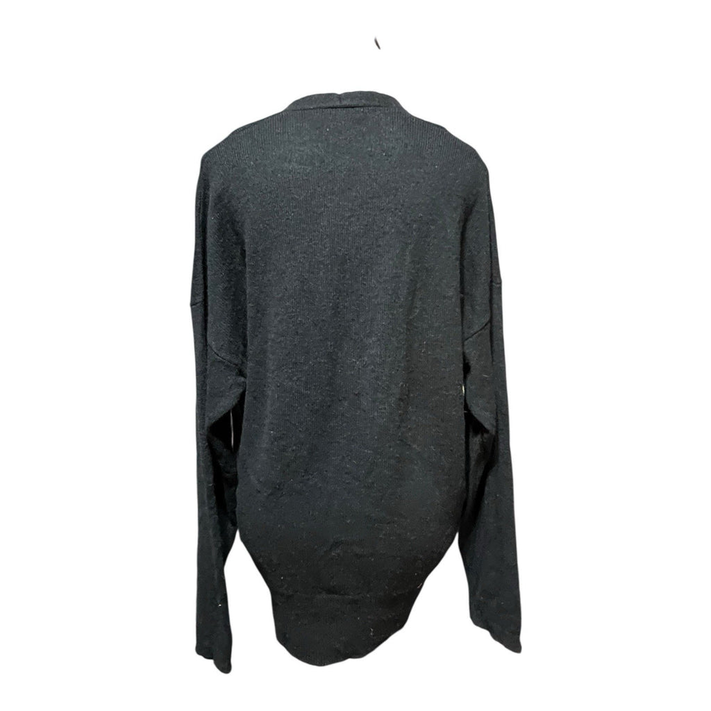 Frame Wool Cashmere Faux Wrap Around Black Lightweight Sweater L NWOT MSRP $395