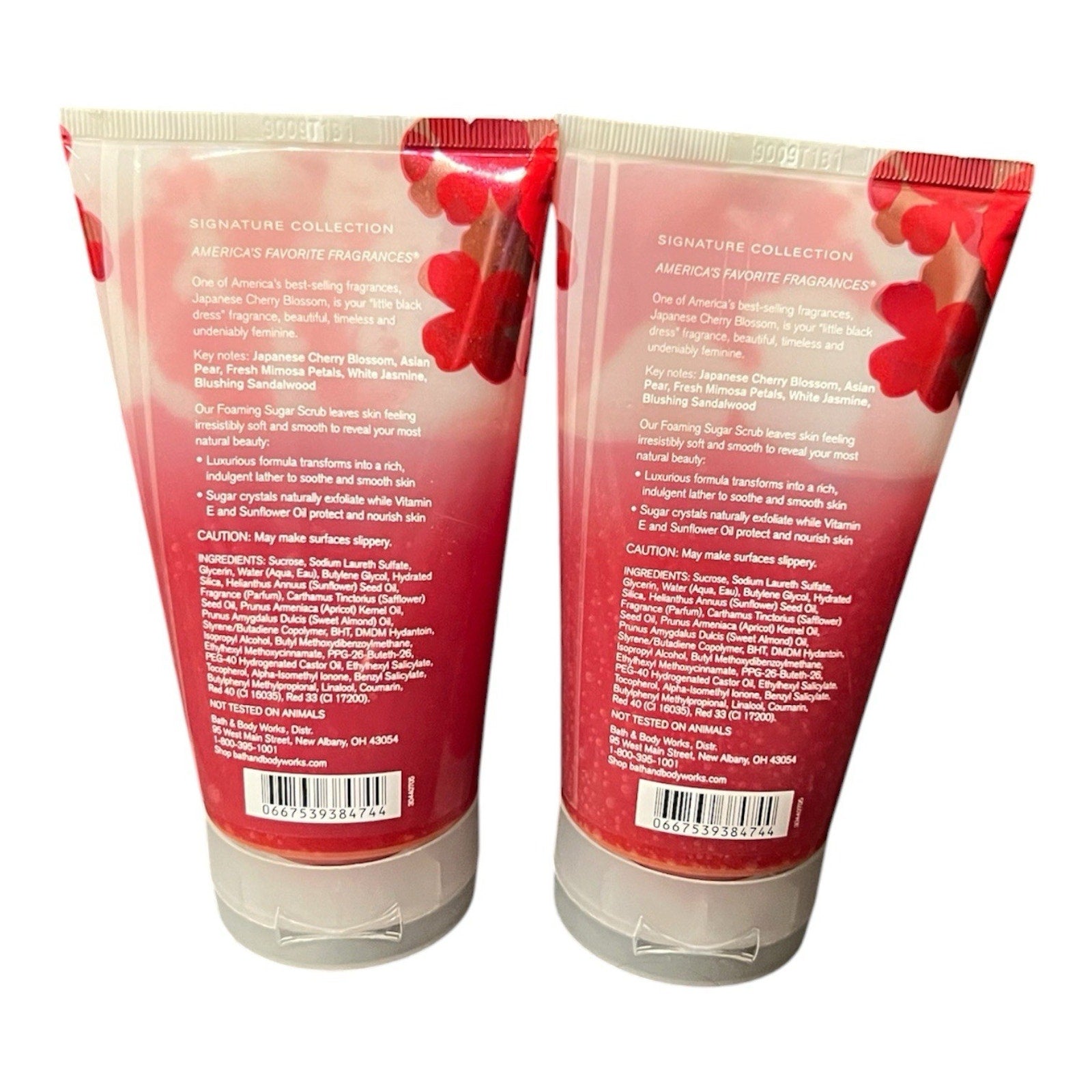 Bath And Body Works Japanese Cherry Blossom Foaming Sugar Scrub Set Of 2