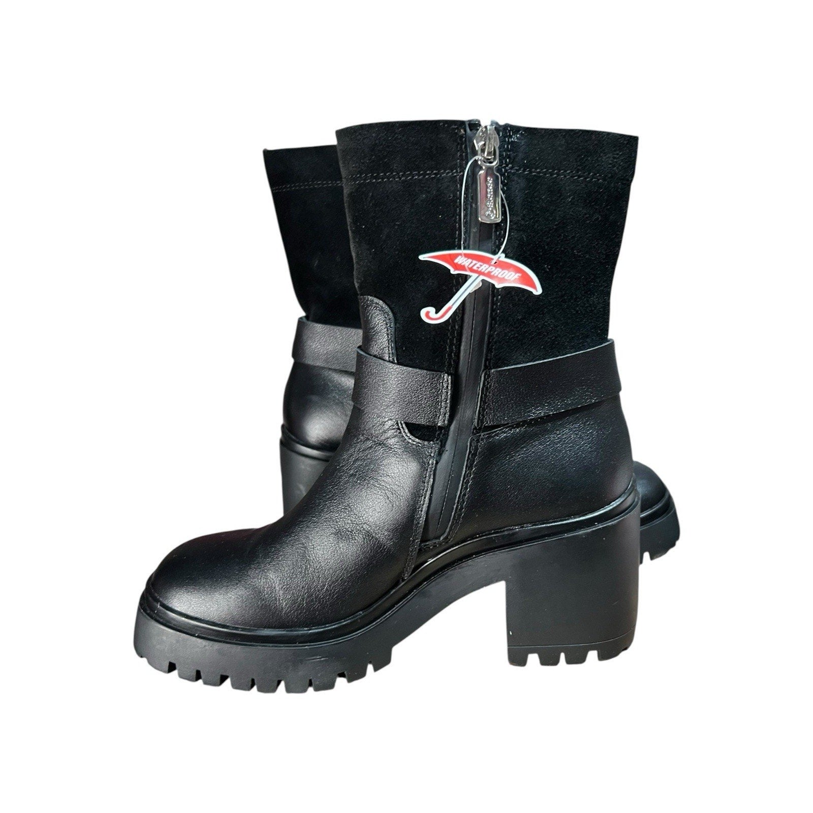 Blondo Rebel waterproof ankle boots in black leather Women’s Shoe Size 7M New