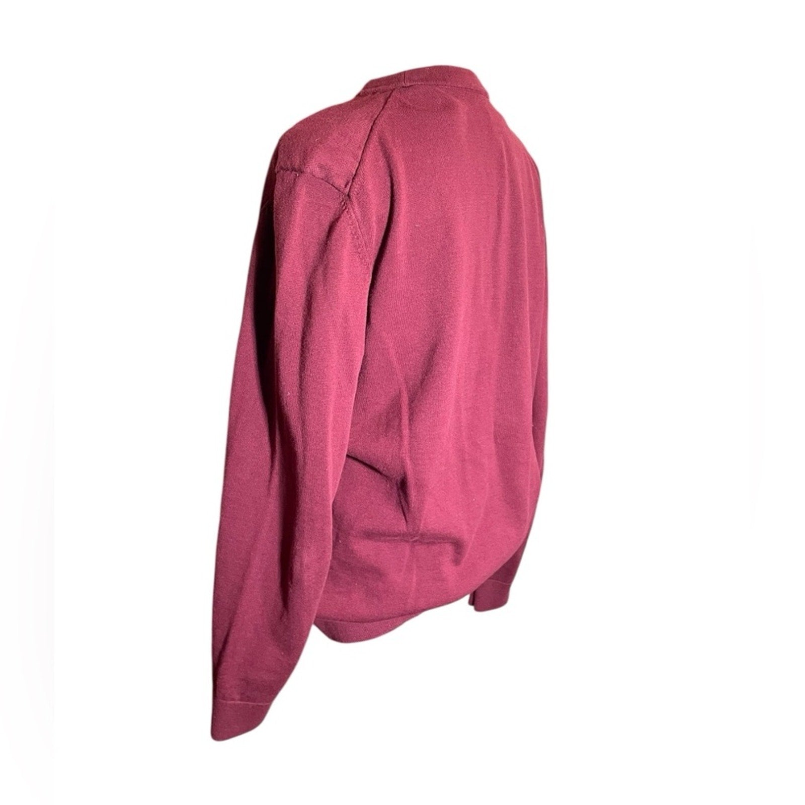 Hugo Boss 100% Baum Wolle Maroon Knit Sweater size XL