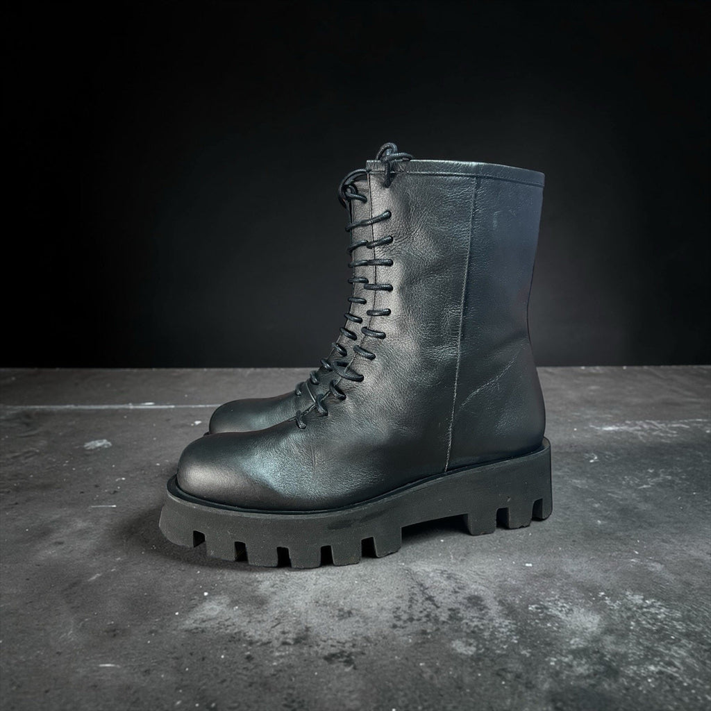 Paloma Barcelo Black Lace Up Combat Boots EU 41 US 9 Women’s