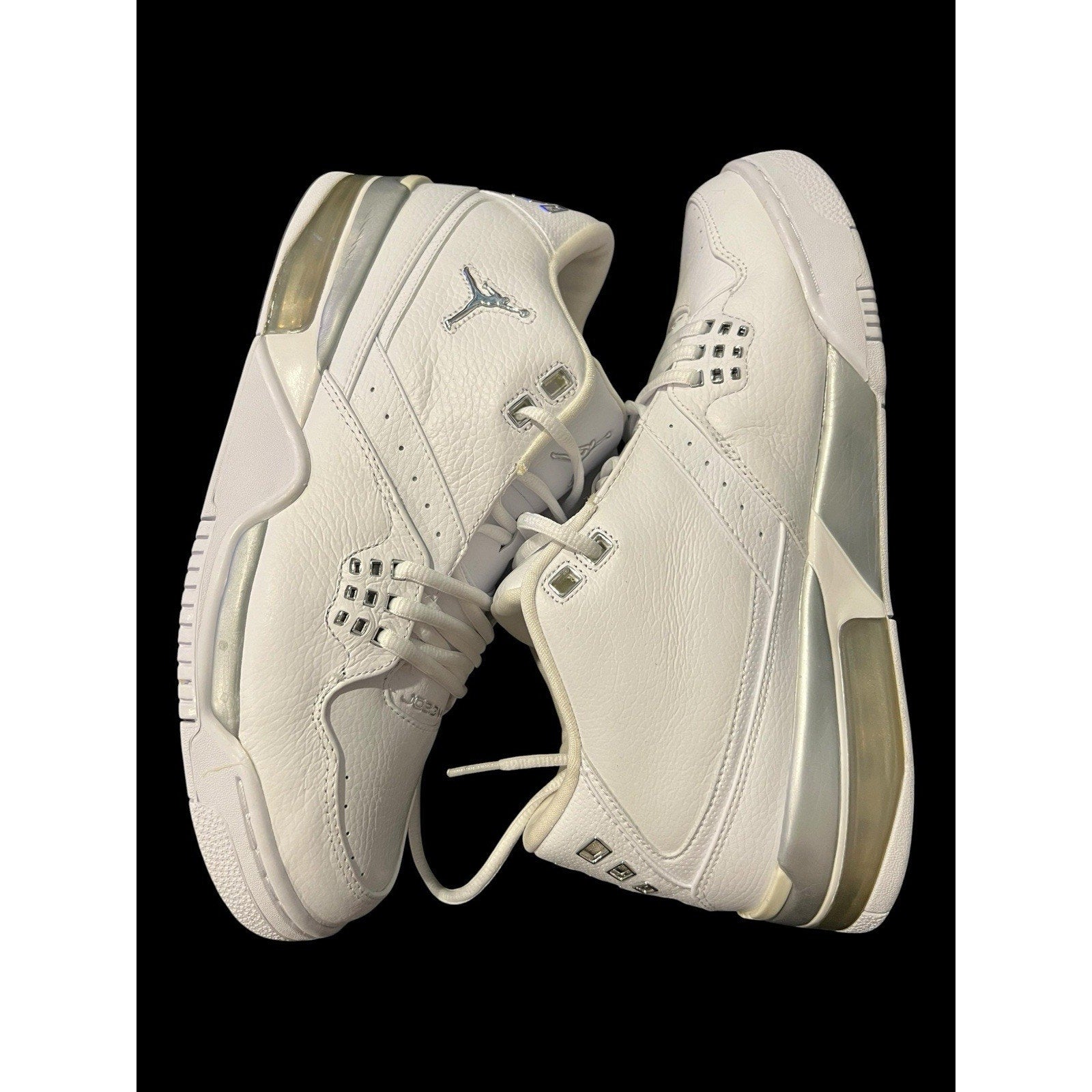 Nike Air Jordan Flight 23 sneakers in white with silver accents Size 12