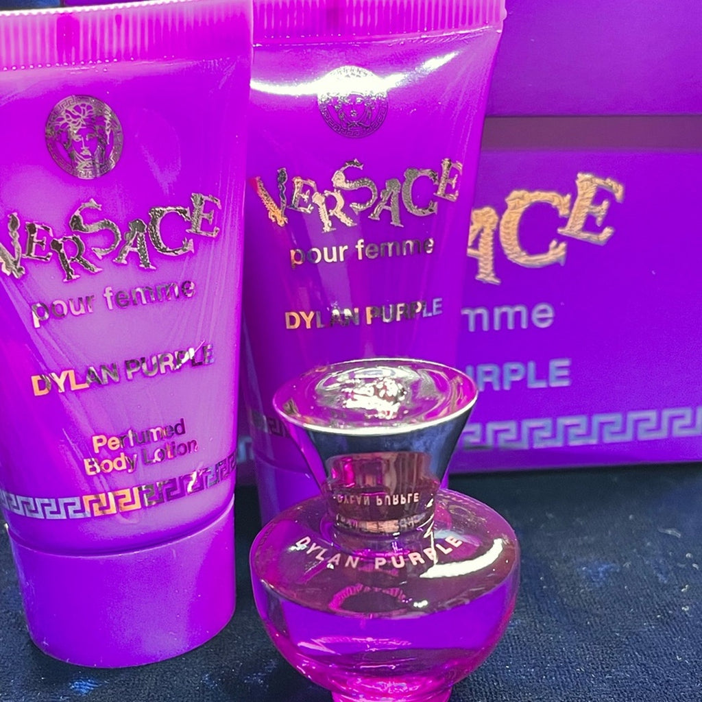 Versace Dylan Purple 3 piece Gift set Travel Size NIB