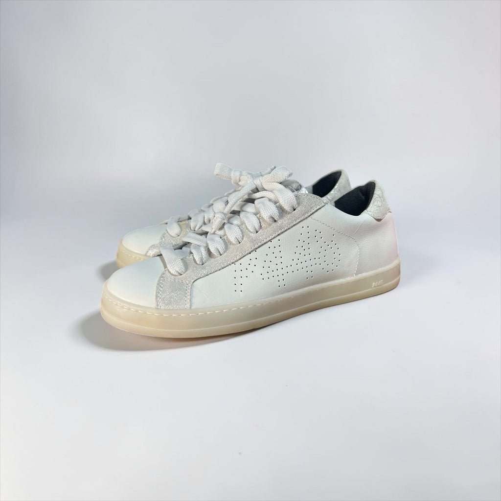 P448 John sneakers in white leather with silver accents EU 38