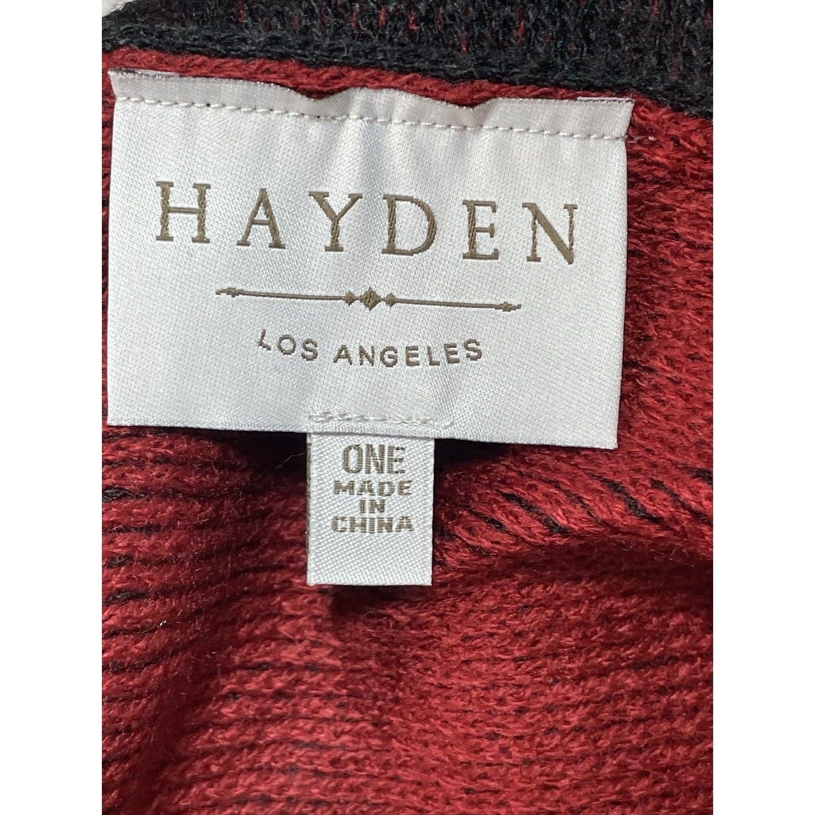 Hayden Los Angeles Black-Red Poncho Sweater - One Size, New
