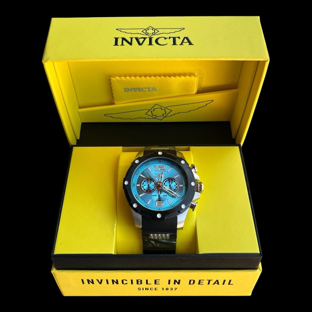 Invicta I Force Axis Men’s 50 MM Black With Blue Face Watch New