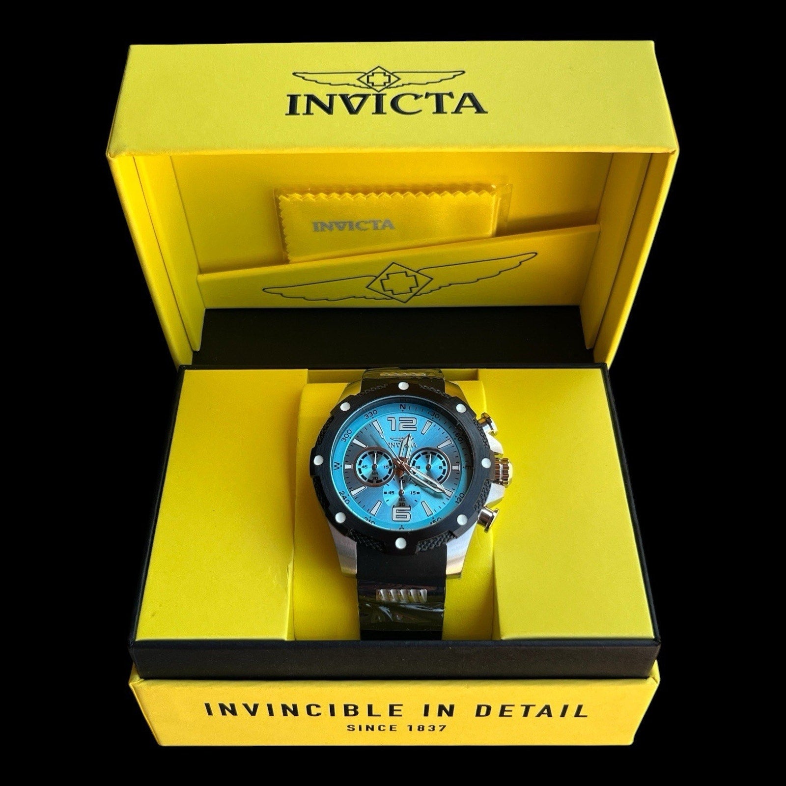 Invicta I Force Axis Men’s 50 MM Black With Blue Face Watch New