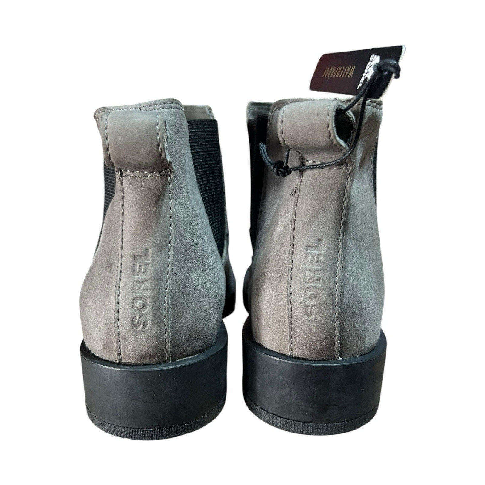Sorel Women's Emelie II Chelsea Waterproof Boot in the Quarry/Black Womens 6 NWT