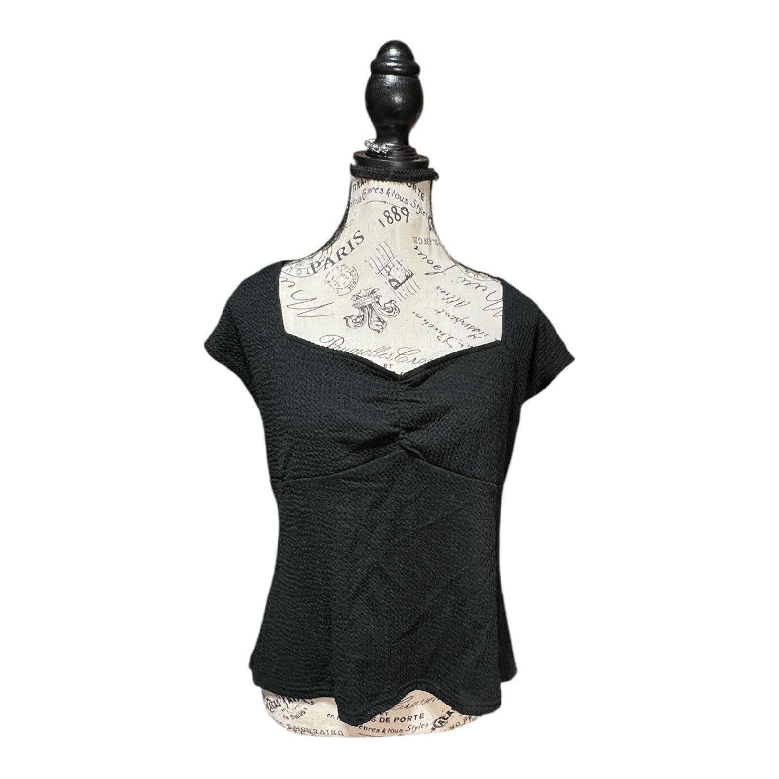 Halogen Cap Sleeve Black Blouse Women’s Shirt Size X1 NWT