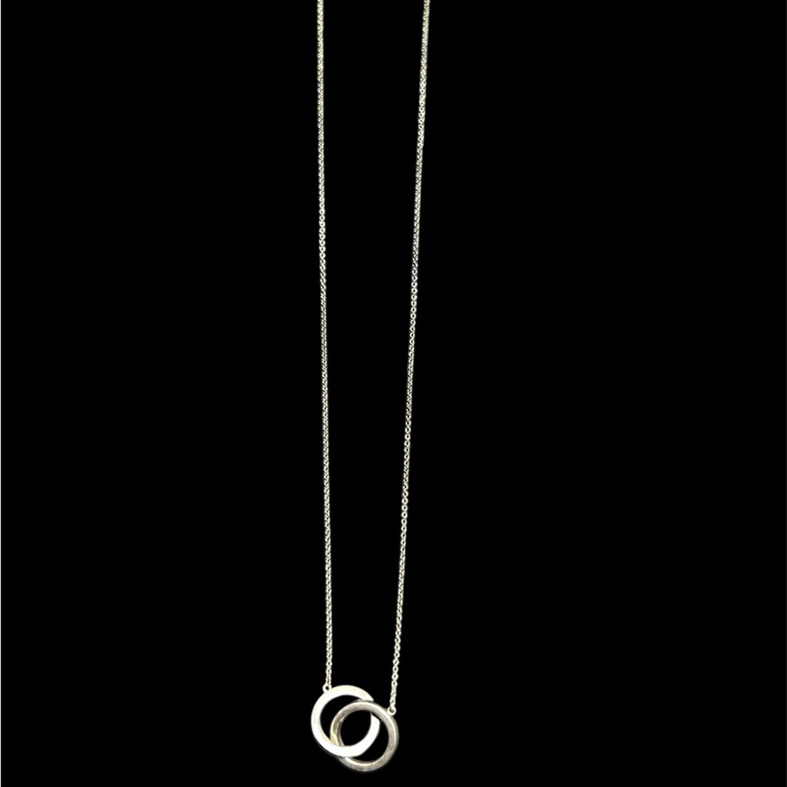 Tiffany & Co. Silver Double Circle Necklace 14 in