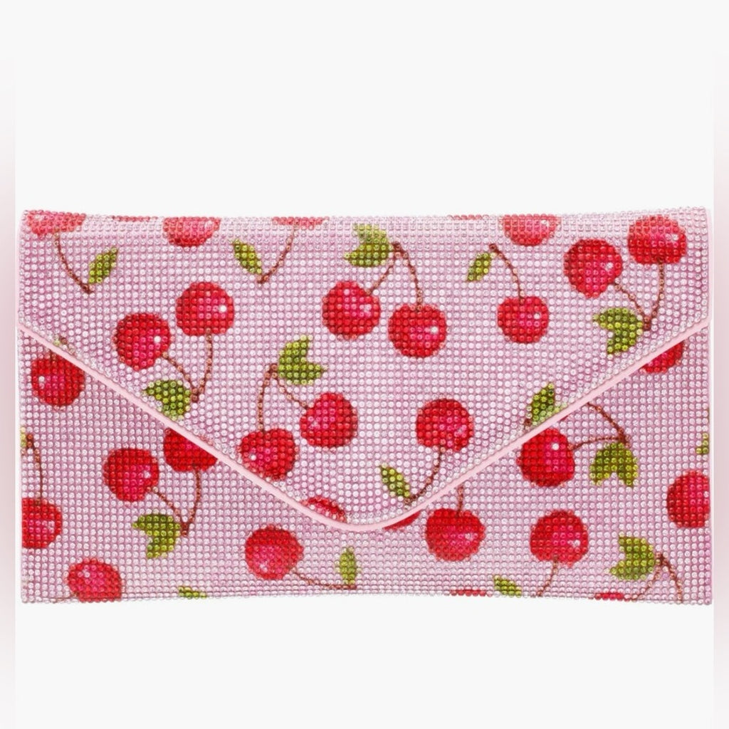 Nina Cherry Rhinestone Clutch NWT