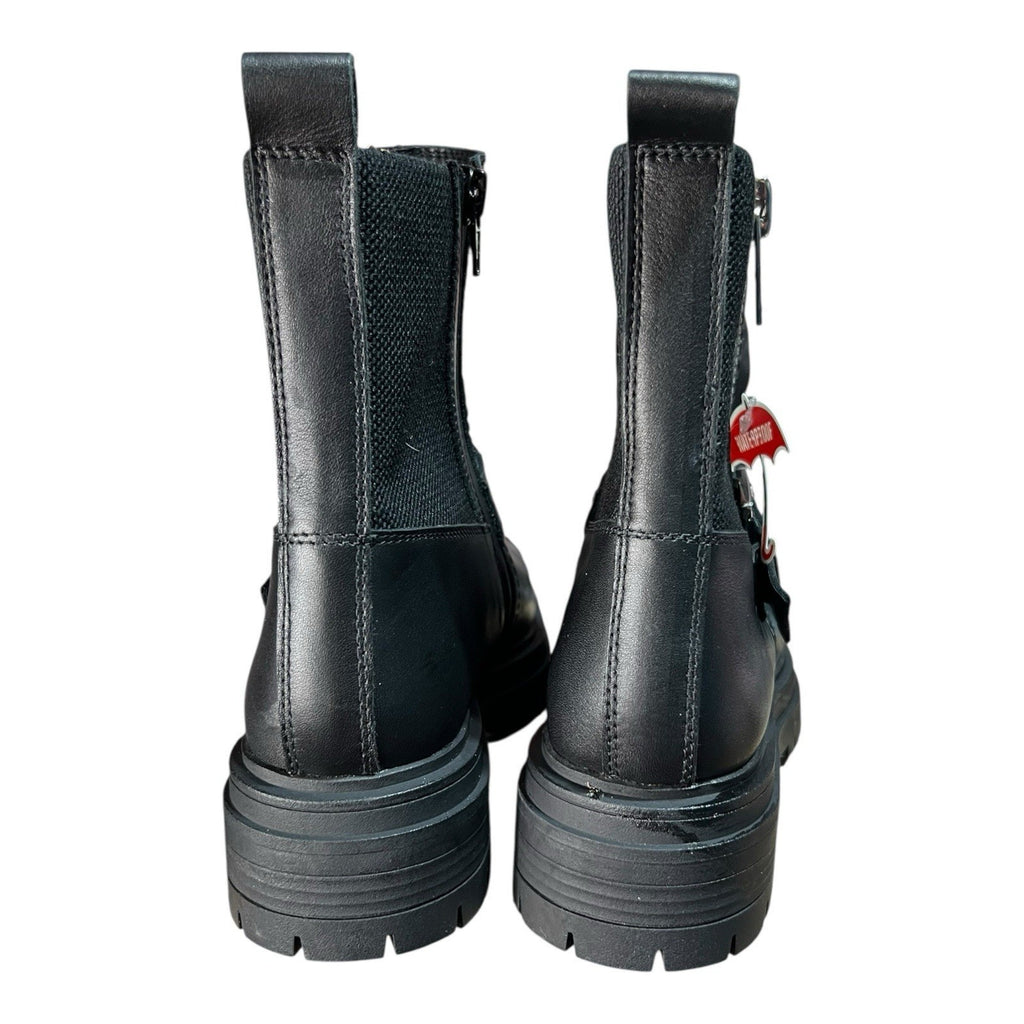 Blondo Waterproof Black Leather Combat Boots Womens Shoe Size 5.5 M