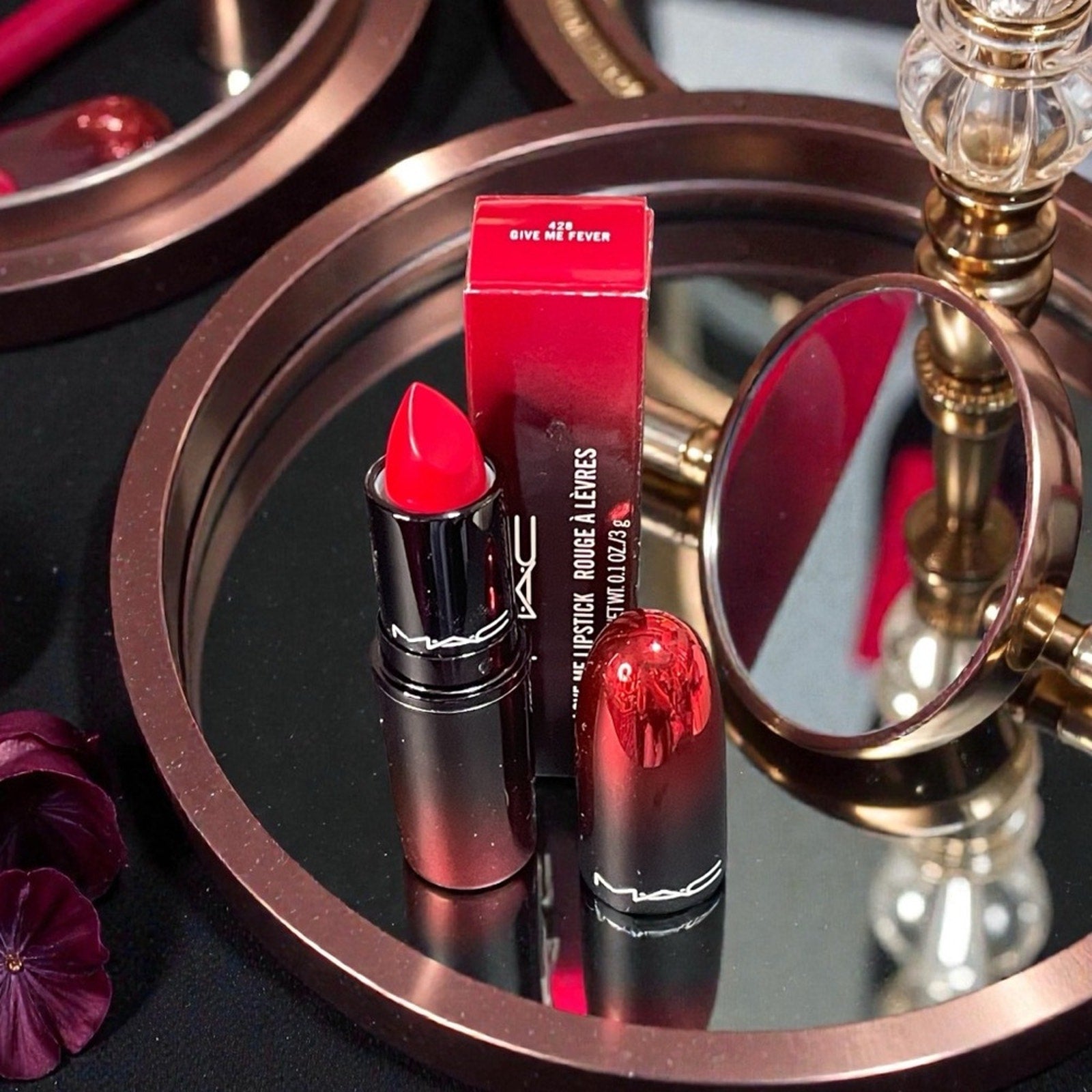 MAC Cosmetics Love Me Lipstick Fiery Red Lipstick 428 Give Me Fever New