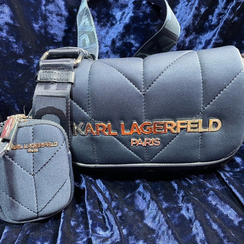Karl Lagerfeld Navy Quilted Women's Cross body bag NWT MSRP $168