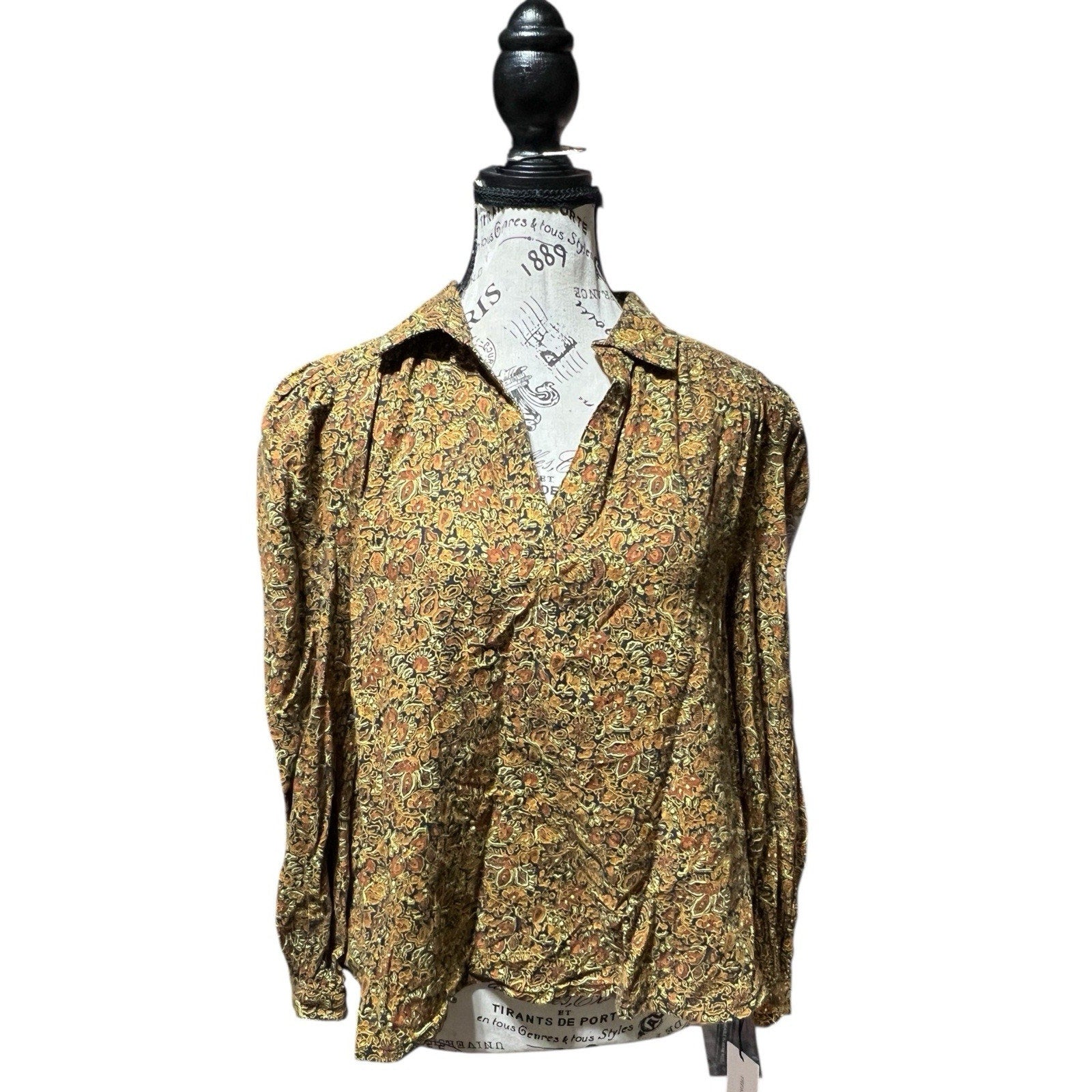 Treasure And Bond Boho Style Long Sleeve Blouse Women’s Shirt Size XS
