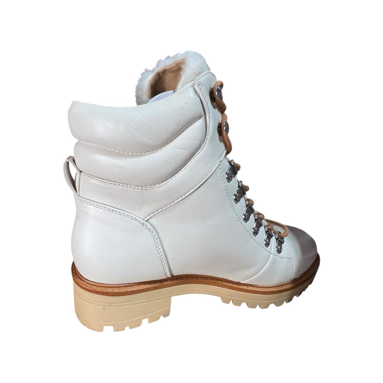 Marc Fisher White Combat Boot Women’s Shoe Size 9 New With Defect