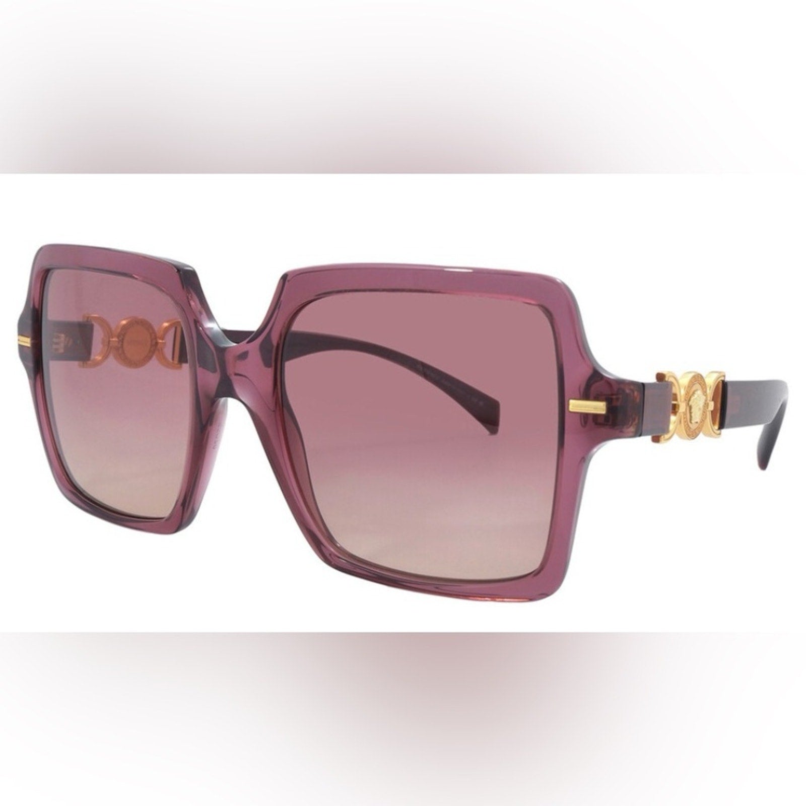 Versace Elegant Pink Sunglasses with Gold Accents NIB MSRP $354
