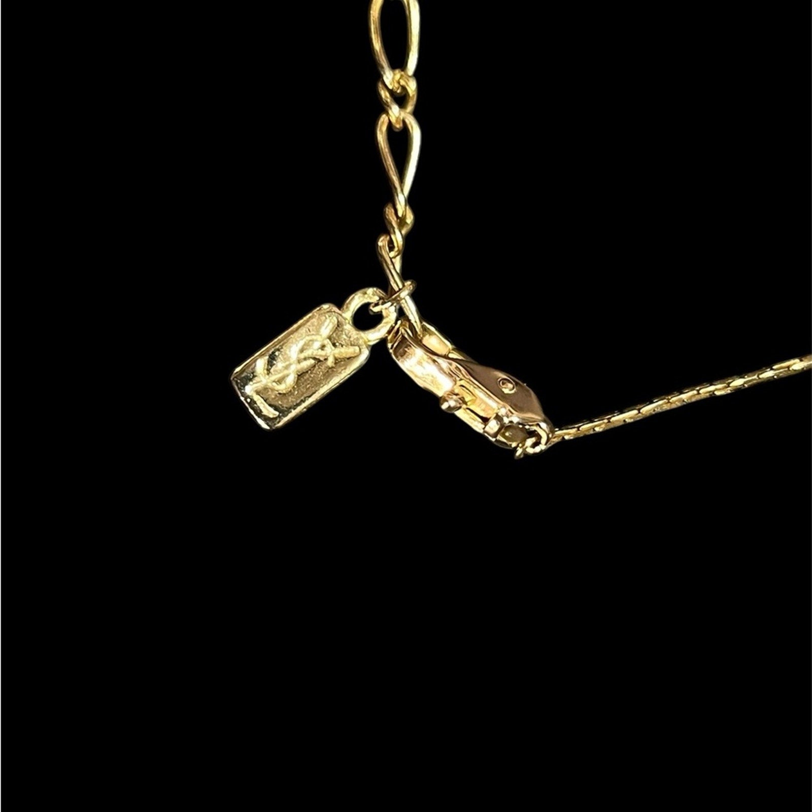 Yves Saint Laurent Gold tone Crystal Knot 18 in Necklace