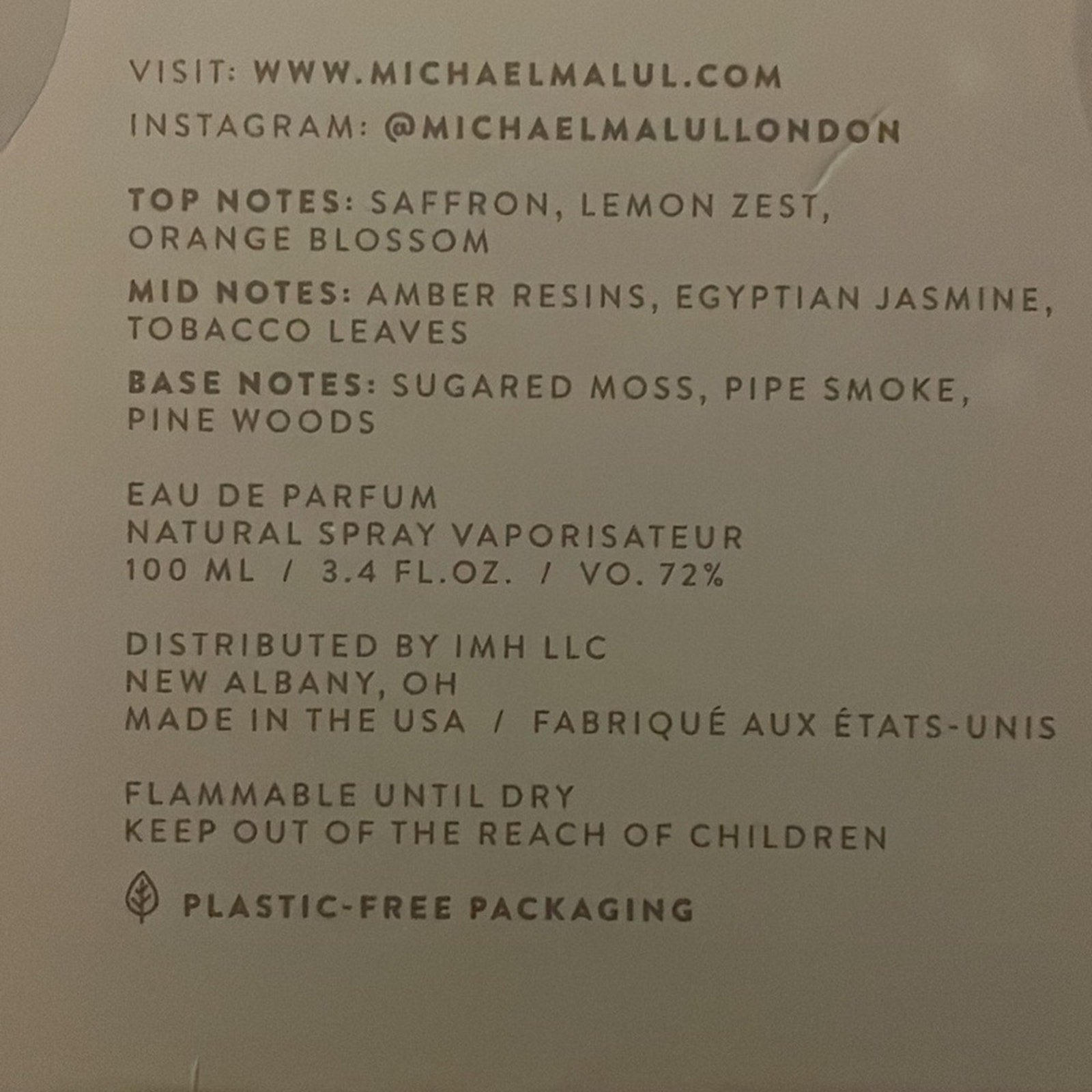 Michael Malul Amber + Smoke 3.4 NIB Men’s