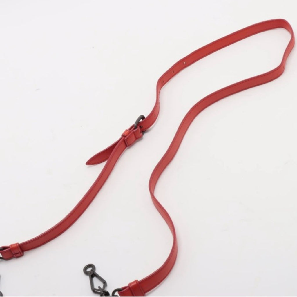 Bottega Veneta Orange and Maroon Woven Leather crossbody Bag Pre Owned