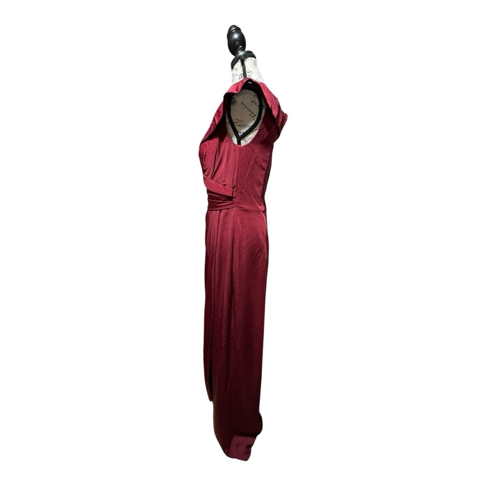 La Femme Burgundy Body Contour Maxi Dress Women’s Size 8 MSRP $599