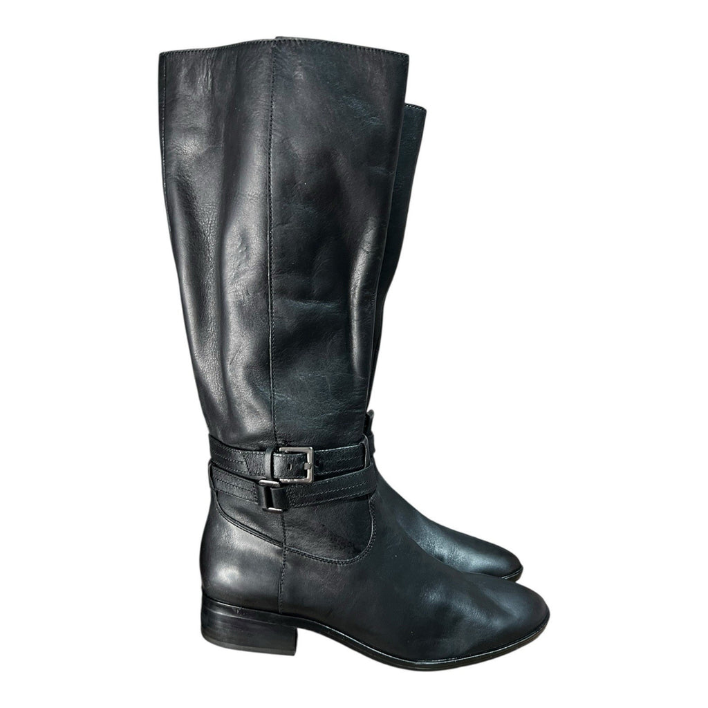 Naturalizer Women's Reid High Shaft Riding Boots in black leather Size 10