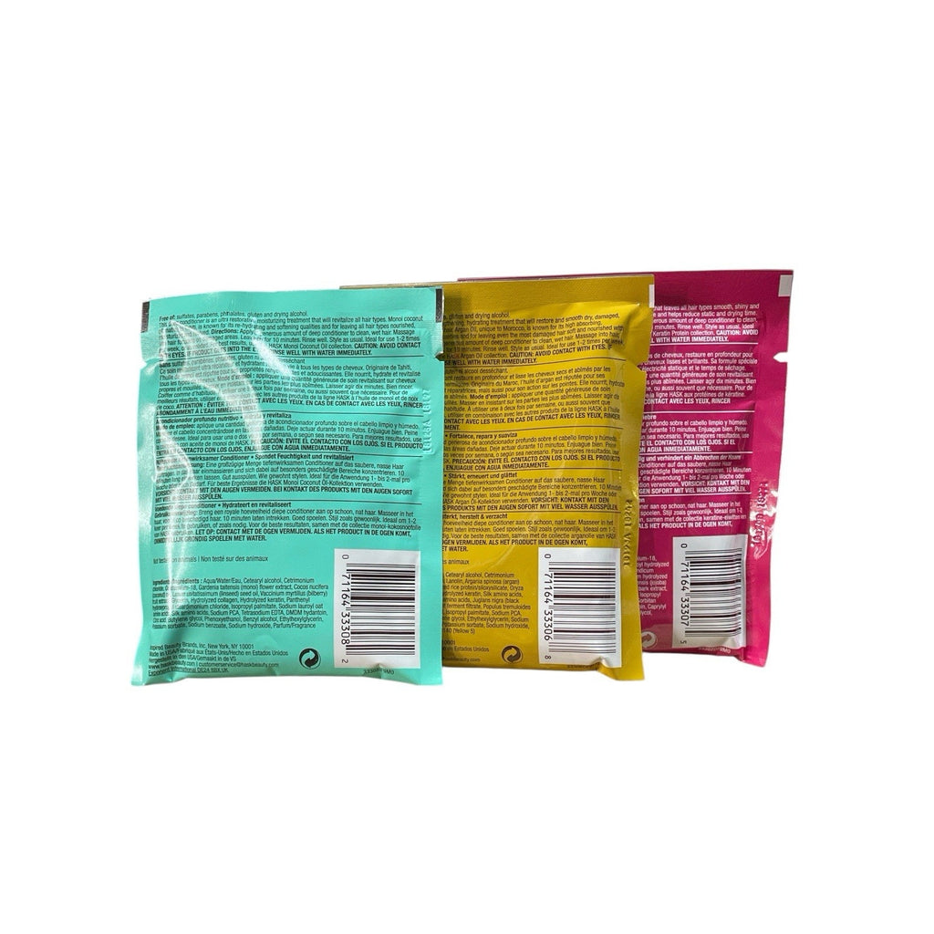 Hask Hair Mask Bundle Keratin, Argan Oil, Coconut Oil 50 Ml Ea