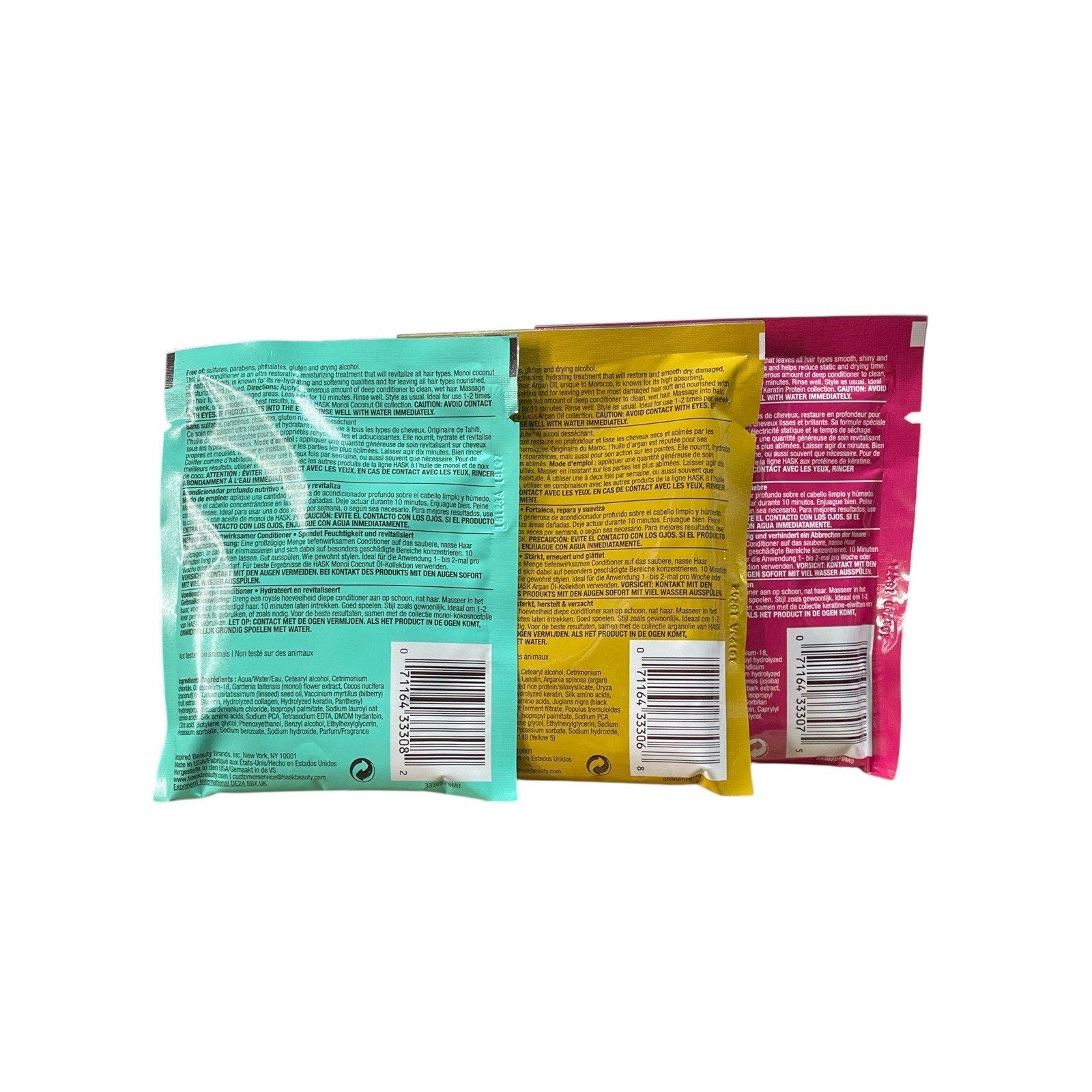 Hask Hair Mask Bundle Keratin, Argan Oil, Coconut Oil 50 Ml Ea