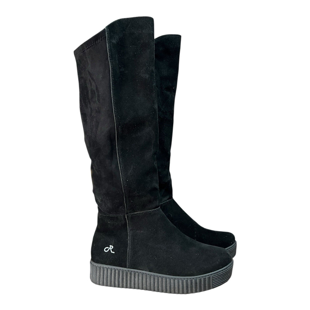 Religious Comfort Candy Jack suede tall platform boots in black Womens Size 9