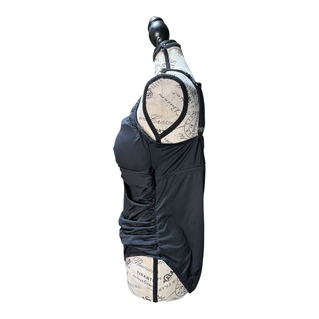 Lauren By Ralph Lauren Black Twist Front Swimsuit Size 18W NWOT