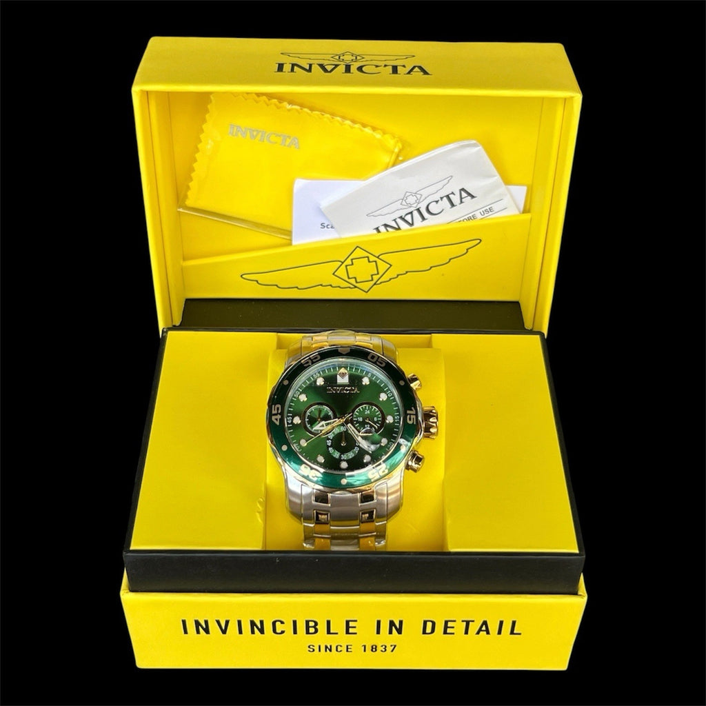 Invicta Pro Diver SCUBA watch, model 40191, features a striking green dial