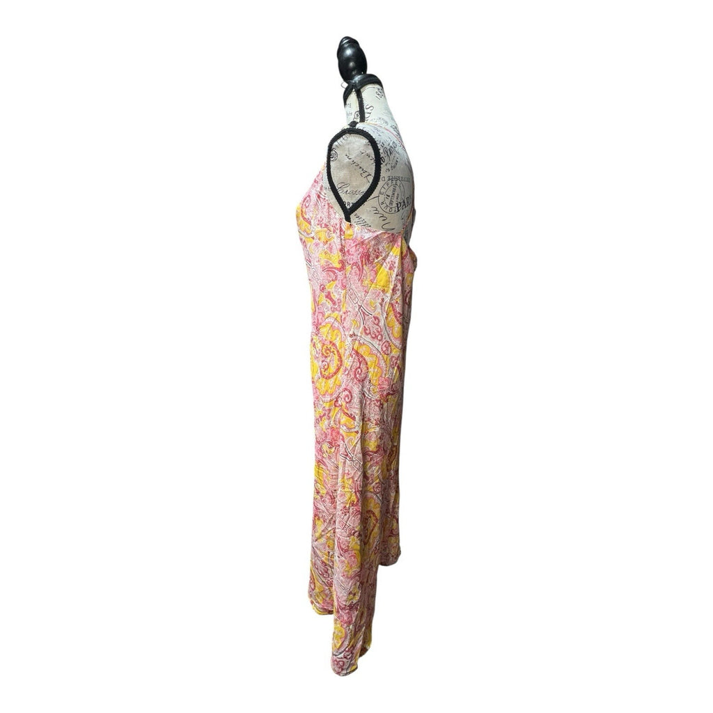 Lucy Paris Paisley Print Midi Dress Pink And Yellow Women’s Size M NWT