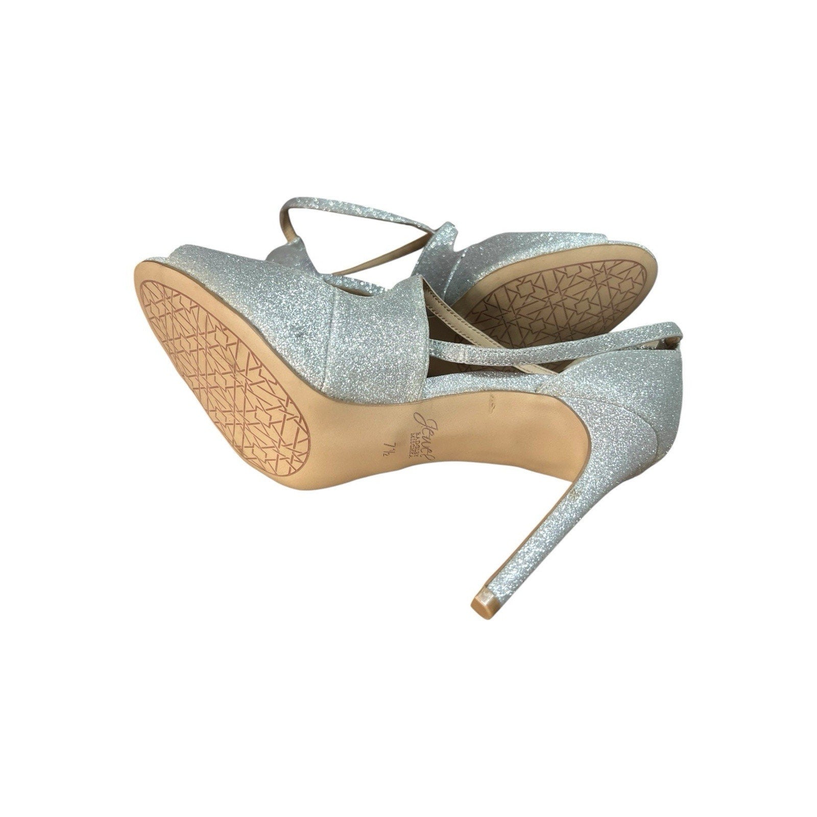 Jewel By Badgely Mischka Silver Heels Women’s Shoes Size 7.5