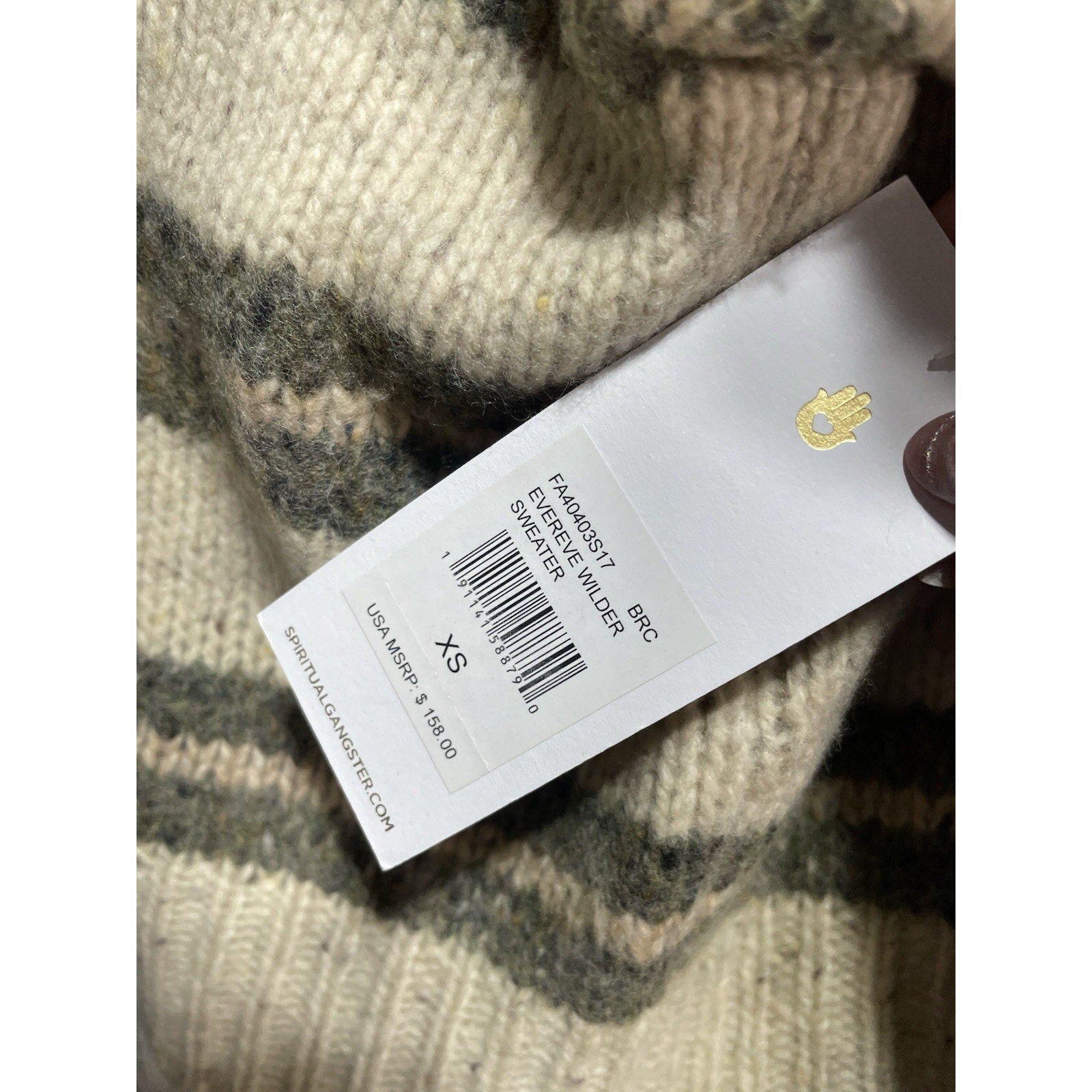 Spiritual Gangster Wool Alpaca Croped Knit Sweater NWT $158 MSRP