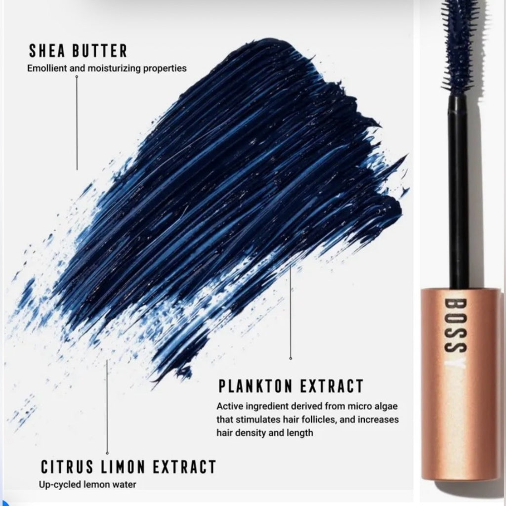 BOSSY Sapphire Blue Mascara with Minimal ingredients NIB