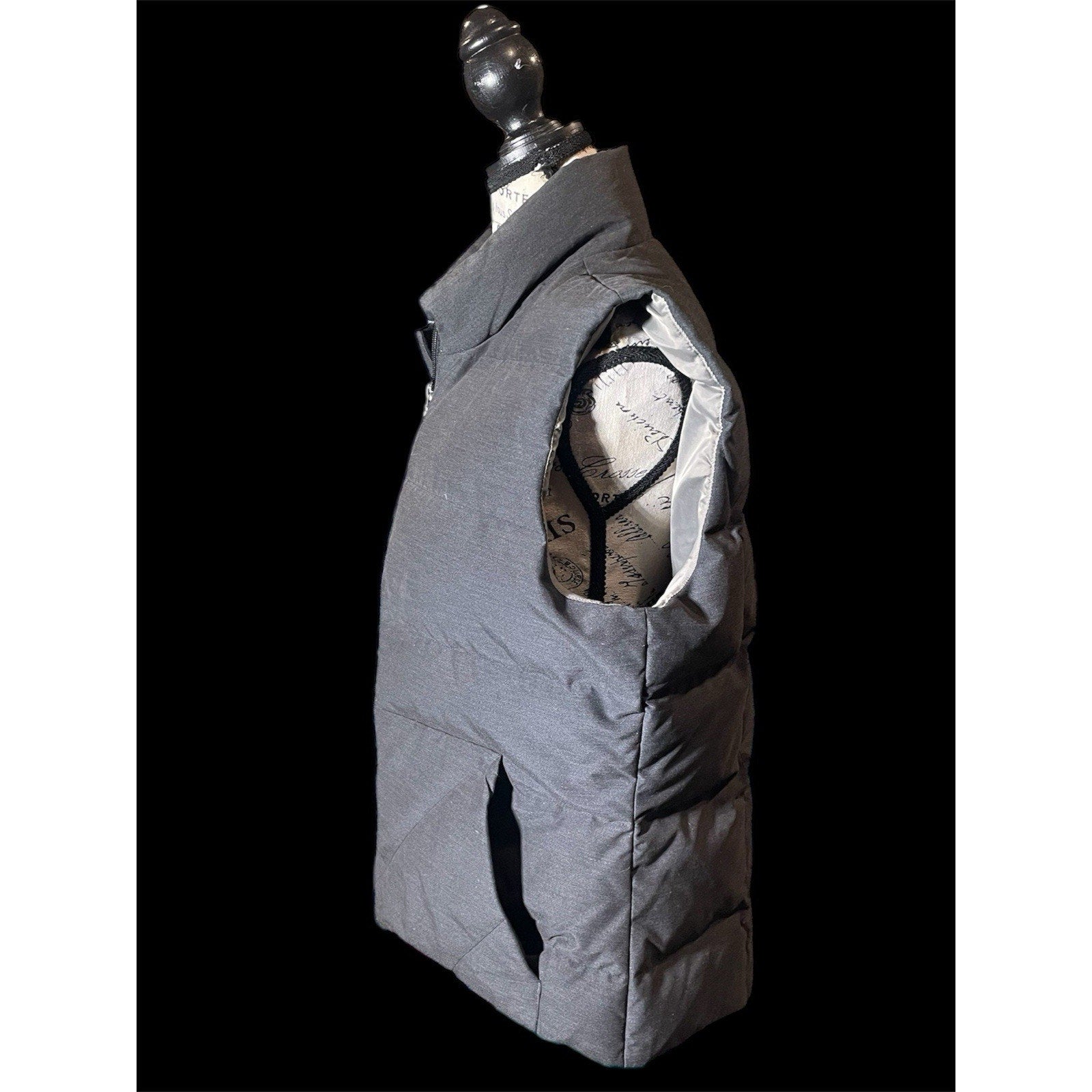 Eddie Bauer Womens Charcoal Gray Puffer Vest Down Insulated Quilted