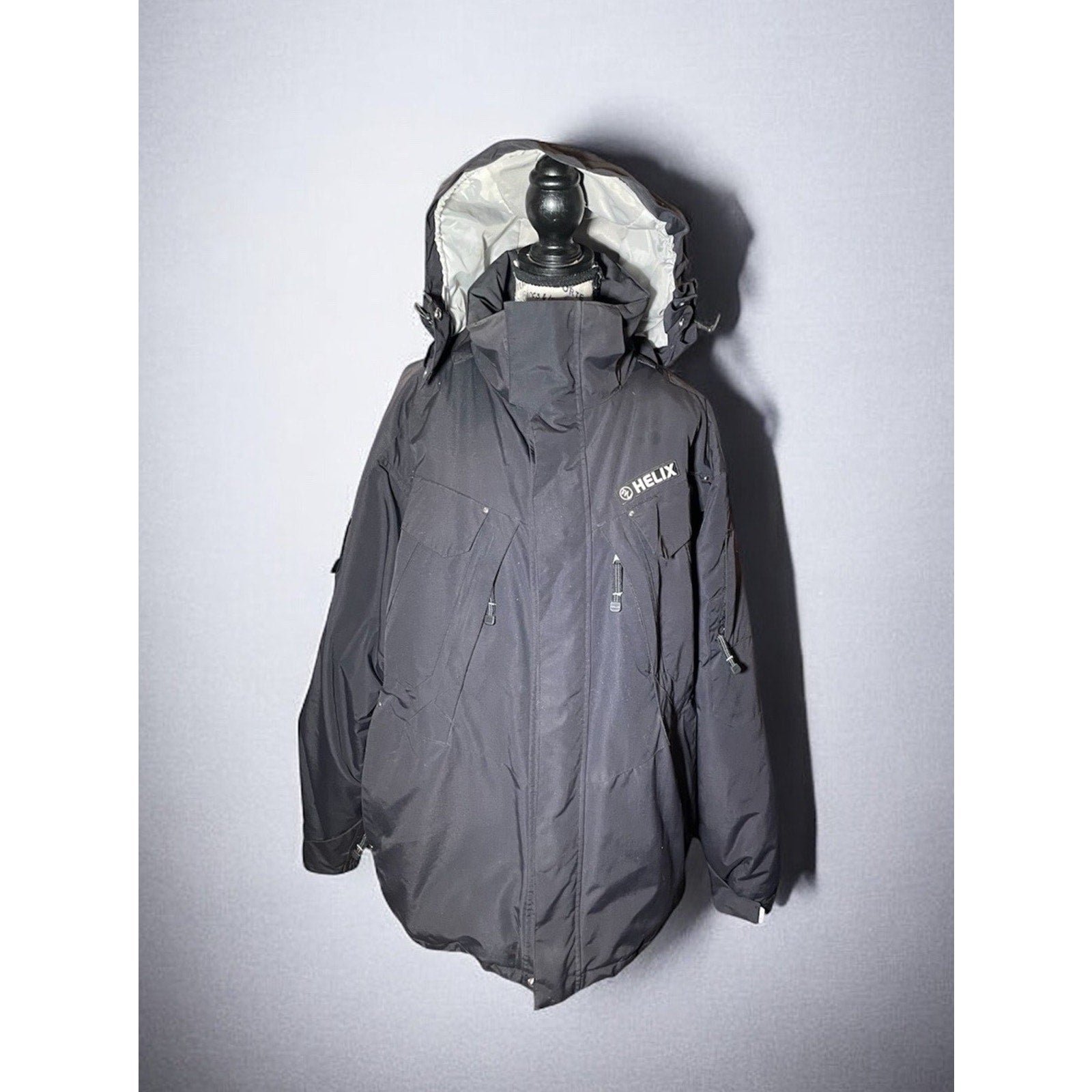 Helix Snowboarding Jacket Mens L Black White Logo