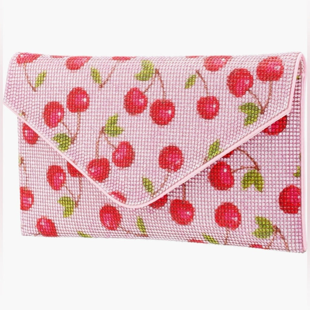 Nina Cherry Rhinestone Clutch NWT