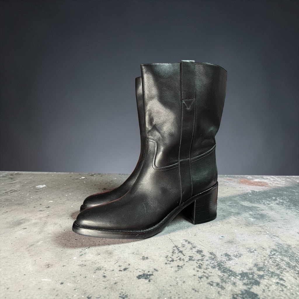 Jeffree Campbell Black Mid Calf Boots Women’s 10 With 3.5in Heel