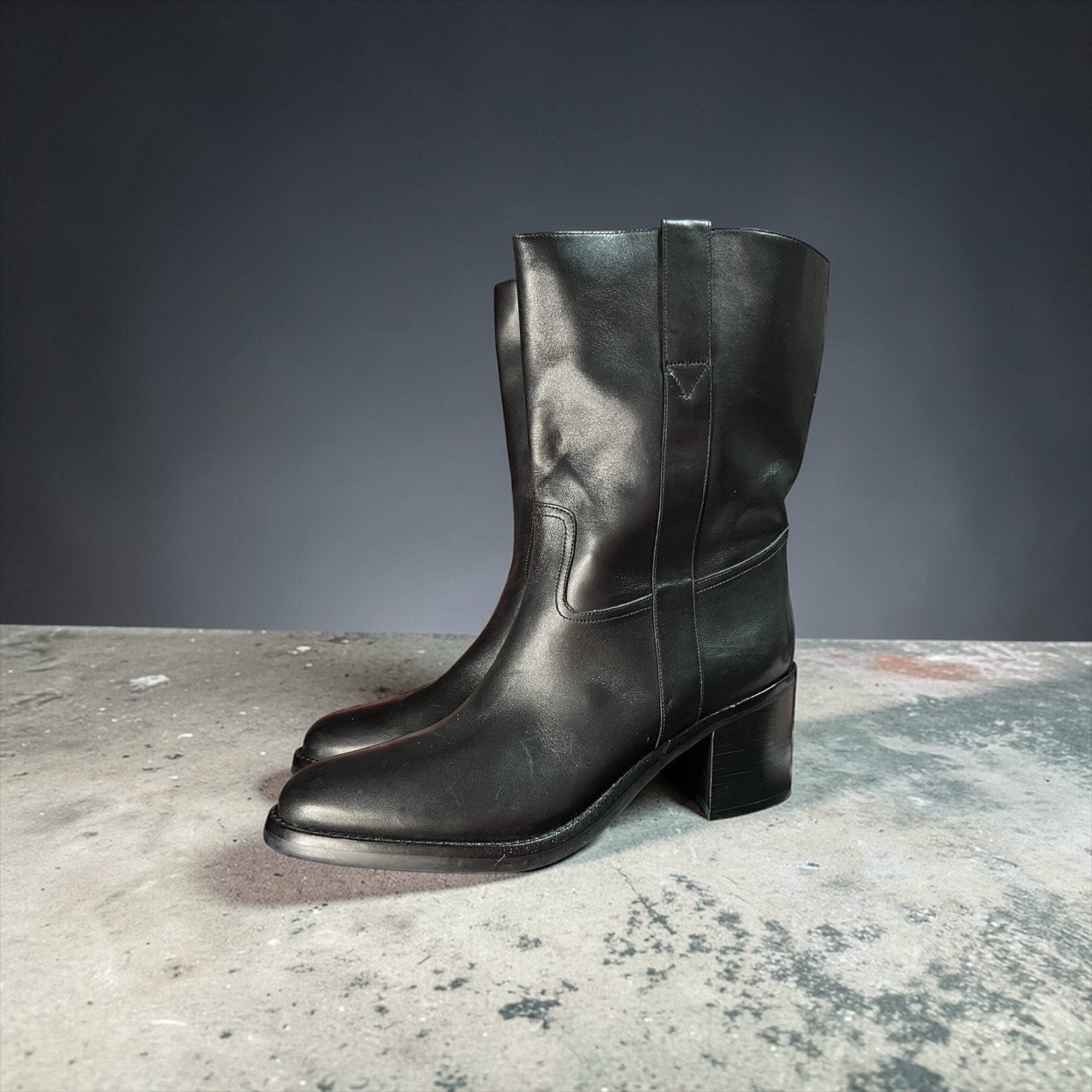 Jeffree Campbell Black Mid Calf Boots Women’s 10 With 3.5in Heel