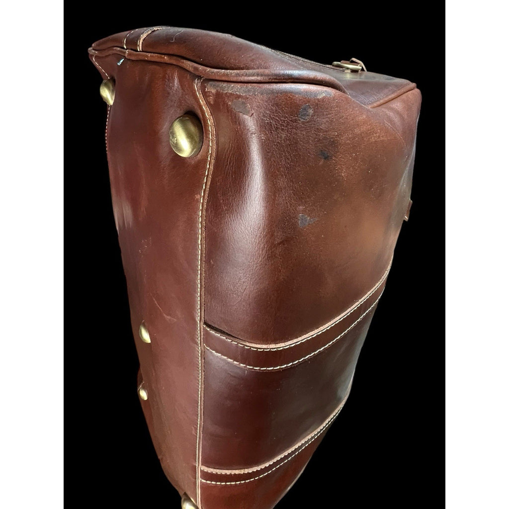 Leather Pilot Style Duffle Bag 19x13x10