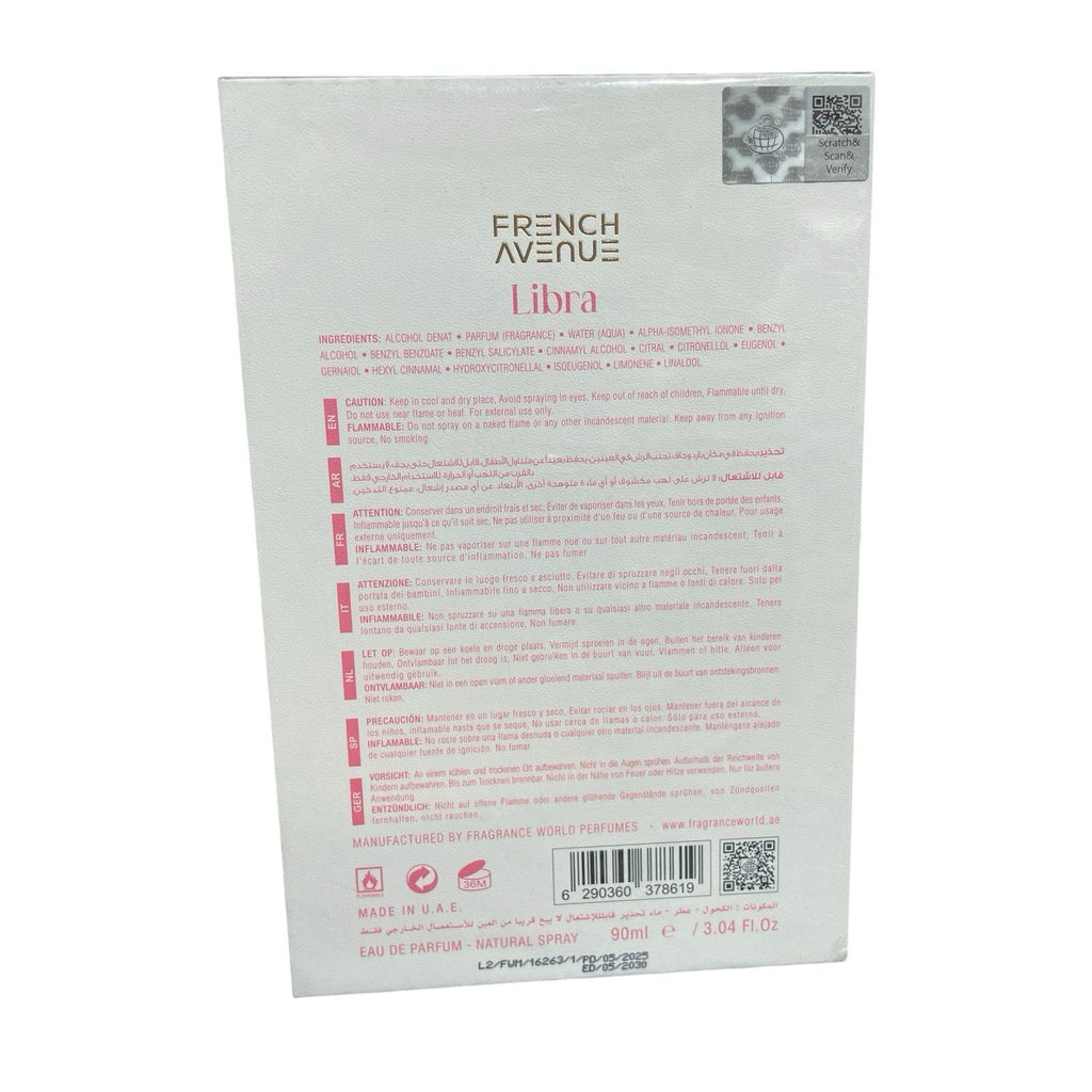 French Avenue Libra Eau De Parfum 90 Ml New In Sealed Box