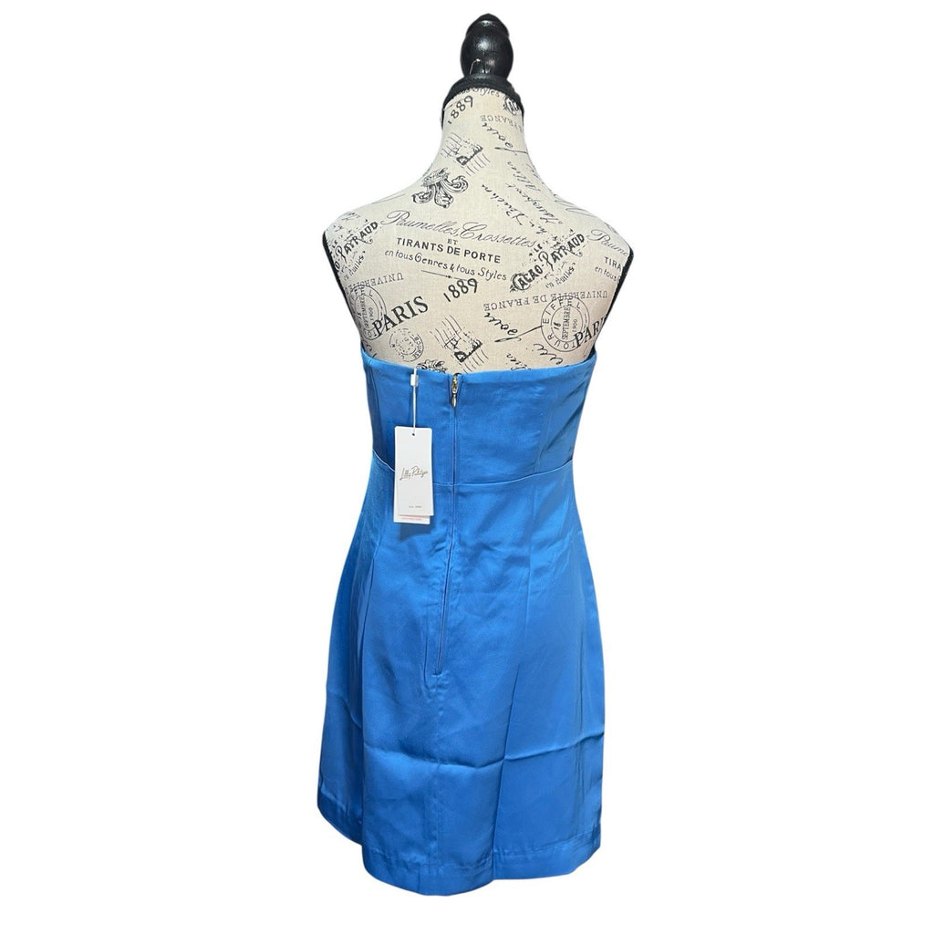 Lily Pulitzer Blue Satin Dress New With Tags $228 MSRP