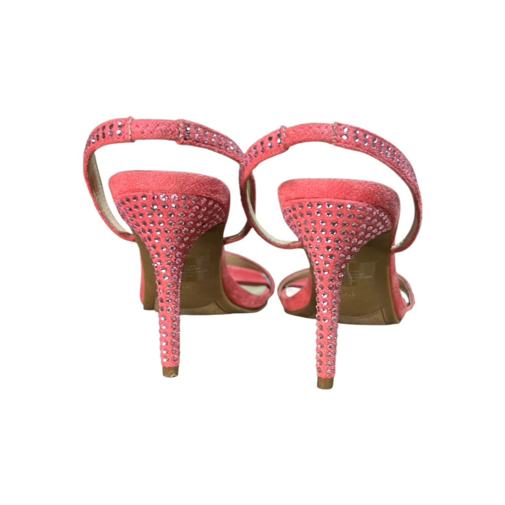 Marc Fisher Betila Rhinestone Embellished Slingback Sandals in a pink color 8M