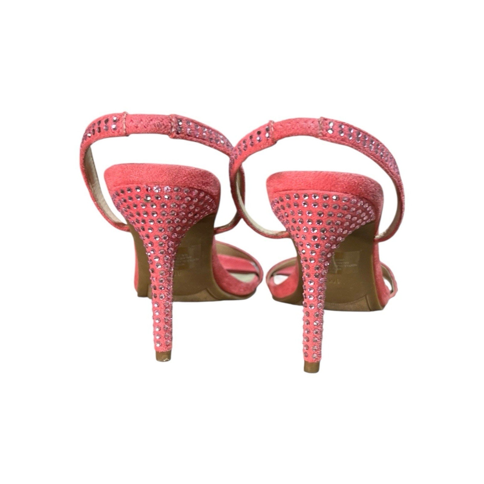 Marc Fisher Betila Rhinestone Embellished Slingback Sandals in a pink color 8M