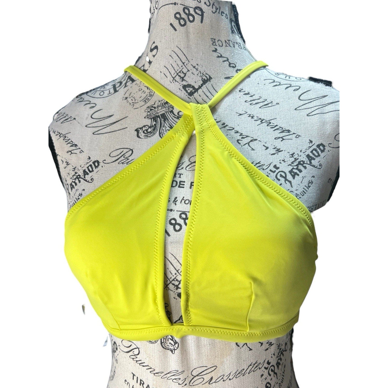 Shade And Shore Longline Keyhole Halter Bikini Top Size 34B